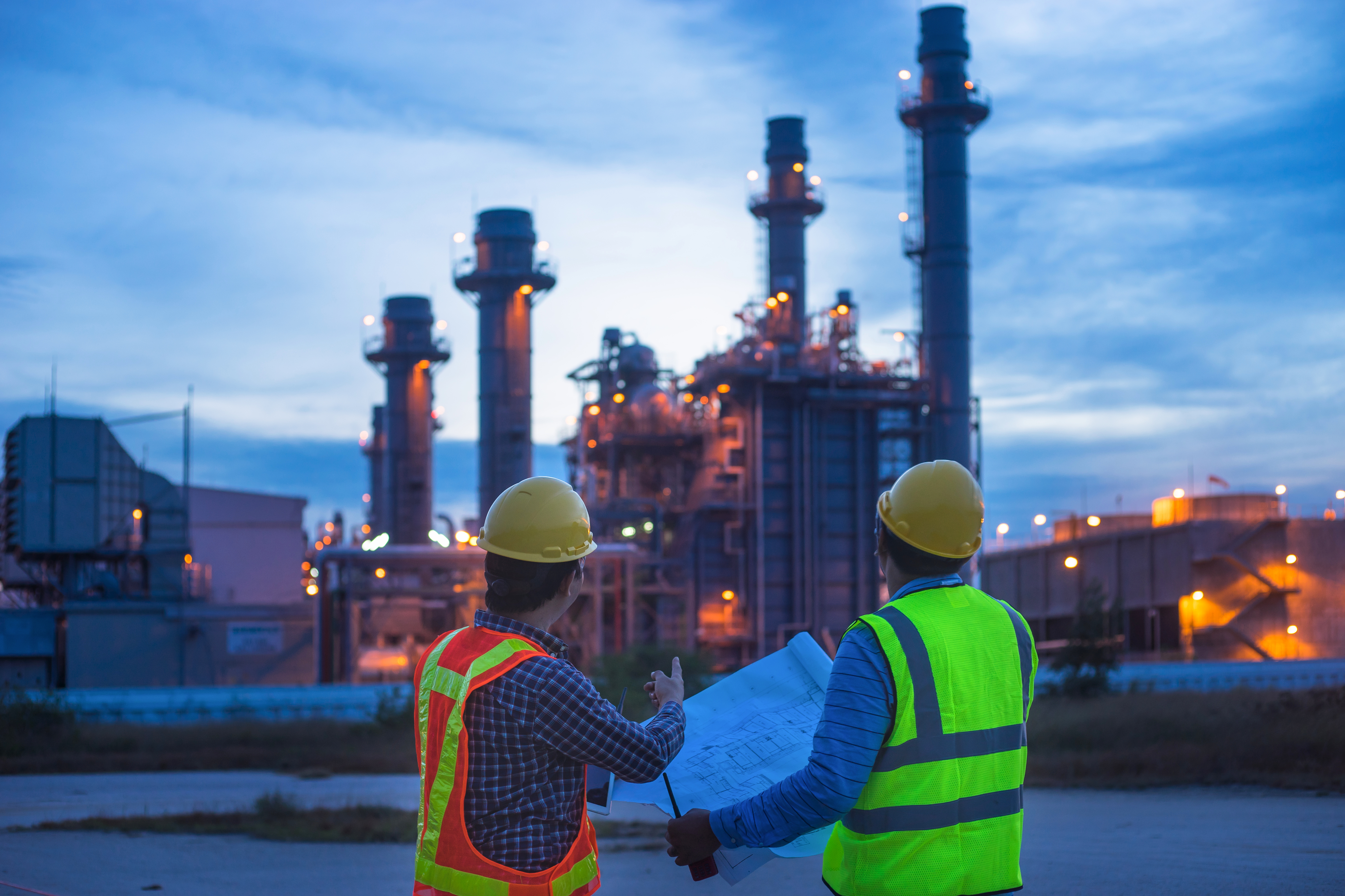 industrial engineering working in a power plant